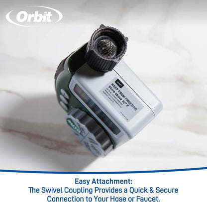 Orbit Programmable Digital Hose Watering Timer - Battery Powered with LCD Screen | 1 Outlet, Rain Delay Feature