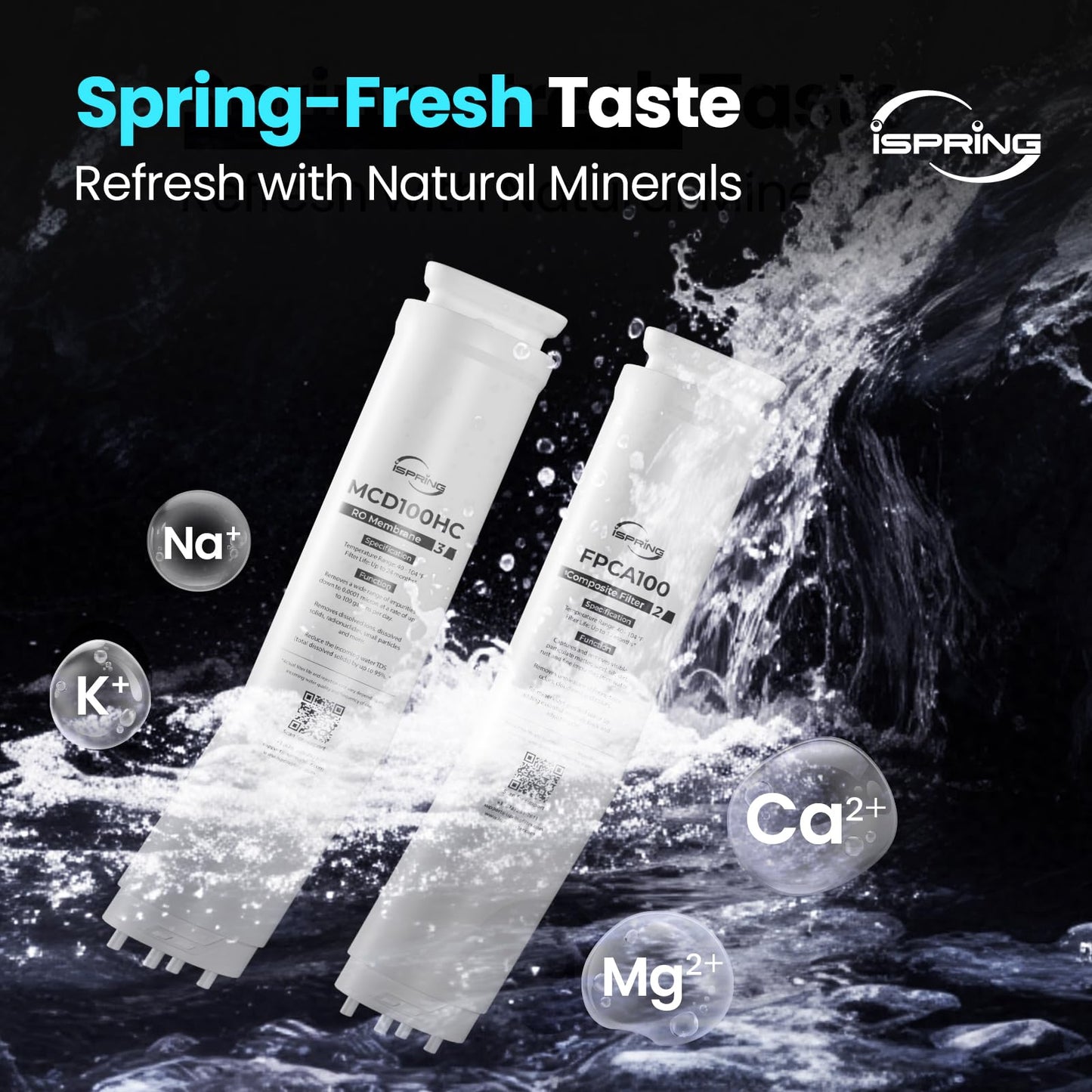 iSpring RCD100HCG Hot & Cold Reverse Osmosis System Countertop, Alkaline RO Water Filter Dispenser, 9 Temperature & 6 Dispensing Volume Options, TDS & Filter Lifespan Monitor, Plug and Play