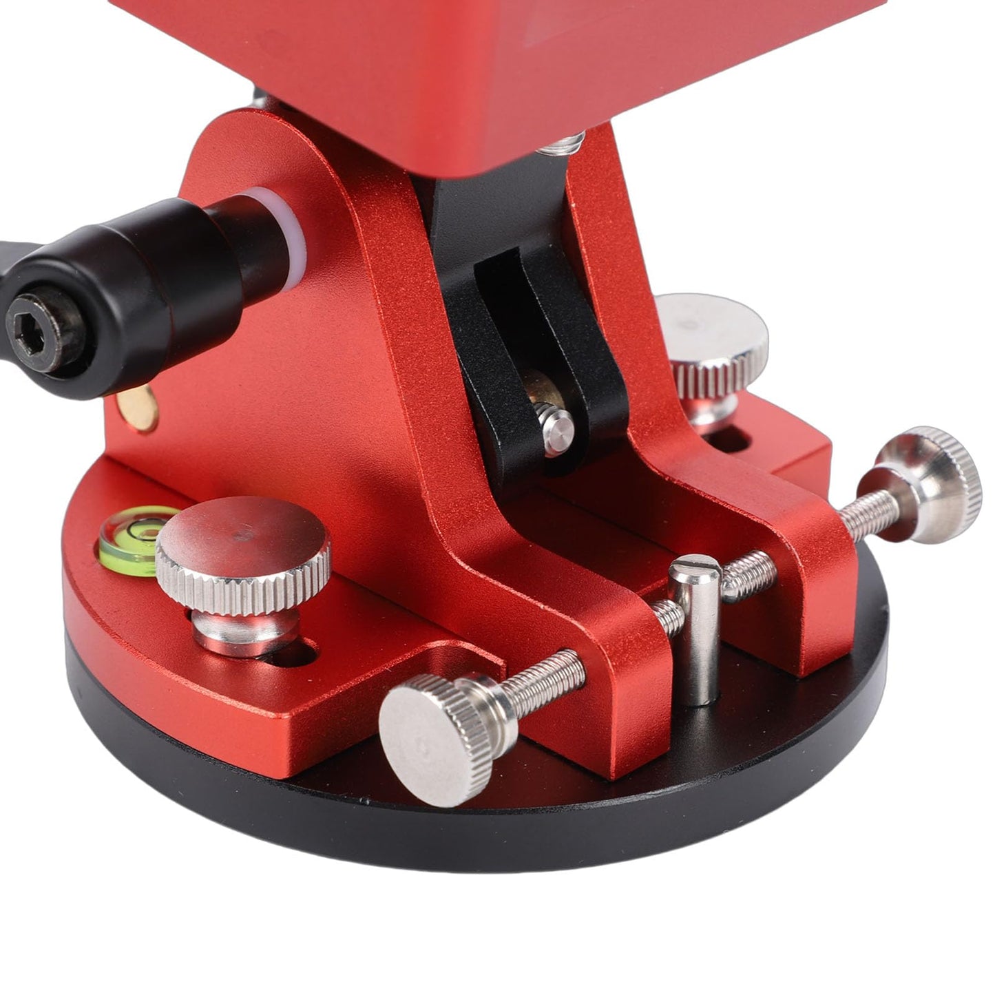 Serounder Telescope Mount, Latitude Adjustment Seat with 1/4", M6, M8 Interfaces, Aluminum Alloy Equatorial Wedge Latitude Base, 33.1LB Load Capacity (Red)