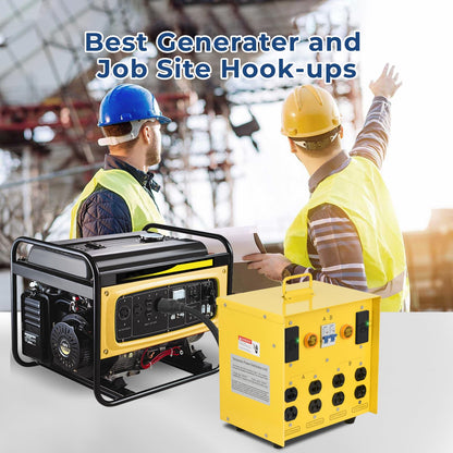Zuomeng 30-Amp Portable Power Center, Split 240VAC Input into 2 Separate 120VAC Output, A&B Zone Independent Control with 2 Mini Voltmeter and Ammeter