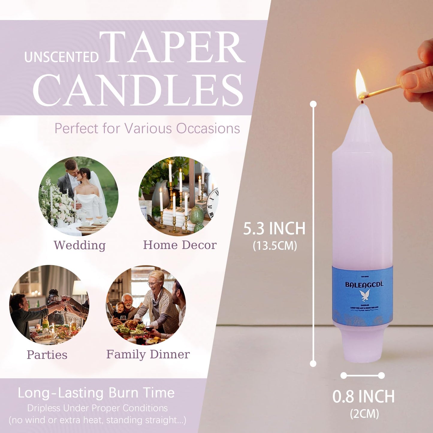 Smokeless Candlesticks Short Taper Candle,Unscented 5 Inches Gradient Pink Candle Sticks Dripless Tapered Candles for Home Décor Gifts
