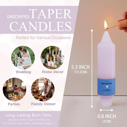 Smokeless Candlesticks Short Taper Candle,Unscented 5 Inches Gradient Pink Candle Sticks Dripless Tapered Candles for Home Décor Gifts