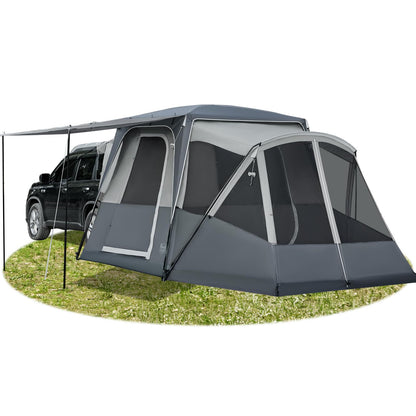 TIMBER RIDGE 5-9 Person SUV Tent with Screen Porch and Awning for Family Camping, Weather Resistant and Portable Van or Car Tent, Includes Rainfly and Storage Bag, 13' W X 10' L X 7.1' H, Grey