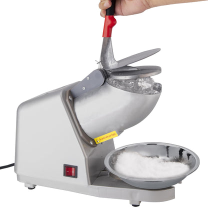 Electric Ice Shaver 4 Blades Ice Crusher Shaver 209lbs/hr Stainless Steel Ice Shaver Machine 300W Ice Crushers for Home Use 2200 RPM Ice Shaving Machine Commercial and Domestic Silver (FYZ-278-2)
