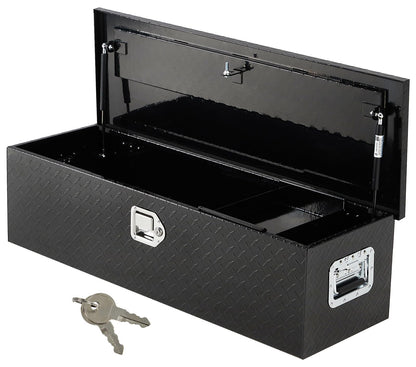 GarveeTech 48 in Aluminum Truck Tool Box, Truck Bed Storage Box with Security Lock and Wider Handles, Heavy Duty Waterproof Tool Boxes Organizer Chest for Pick Up Truck Rv Trailer,Black