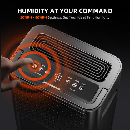 SPIDER FARMER Dehumidifier,38 Pints Plant Dehumidifier with Drain Hose,Temperature & Humidity Sensor Probe,24H Timer Function, Compressor Entfeuchter for Grow Tent,Home and Basement