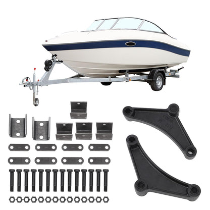 Trailer Axle Hanger Kit Rugged Tandem Trailer Axle Hanger Kit for 1‑3/4in Wide Double Eye Springs For 3500 to 7000 Lb Axles