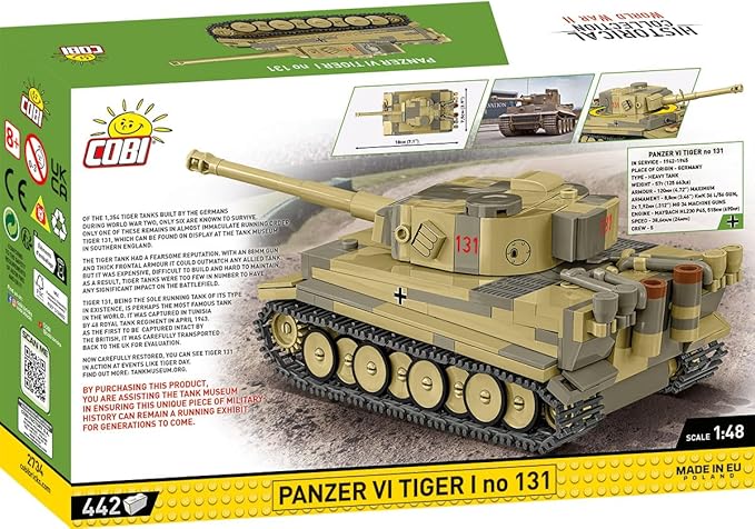 COBI Historical Collection WWII Panzer VI Tiger 1 no. 131 Tank Building Set 442 Pieces