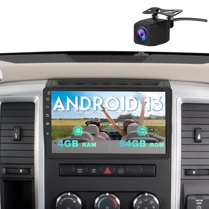 Votheon 4GB+64GB Car Radio Upgrade for Jeep JK Wrangler 2007-2018 Dodge RAM 1500/2500 Compass Grand Cherokee with Wireless CarPlay/Android Auto/10.1'' Touch Screen/Android13/Backup Camera/FM AM/WiFi