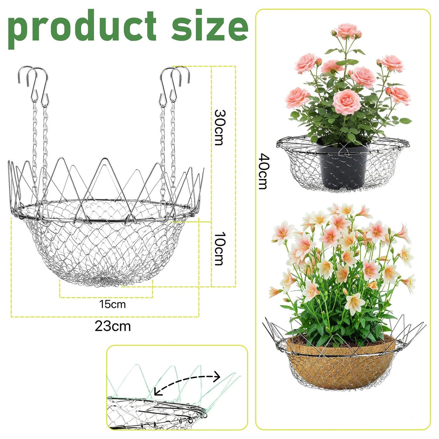 LKYAL Adjustable Planter Insert, Sleek, – Durable Premium Heavy Duty Riser, Chains Fillers Outdoor Indoor, Flower Potted Home, Outdoor Indoor Flower Potted Home Modern Compact (2)