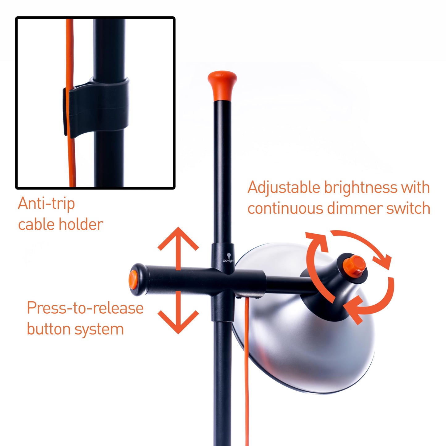 Daylight Artist Studio Lamp 2-6,000 Lux LED with 95+ CRI, 24cm Wide Shade