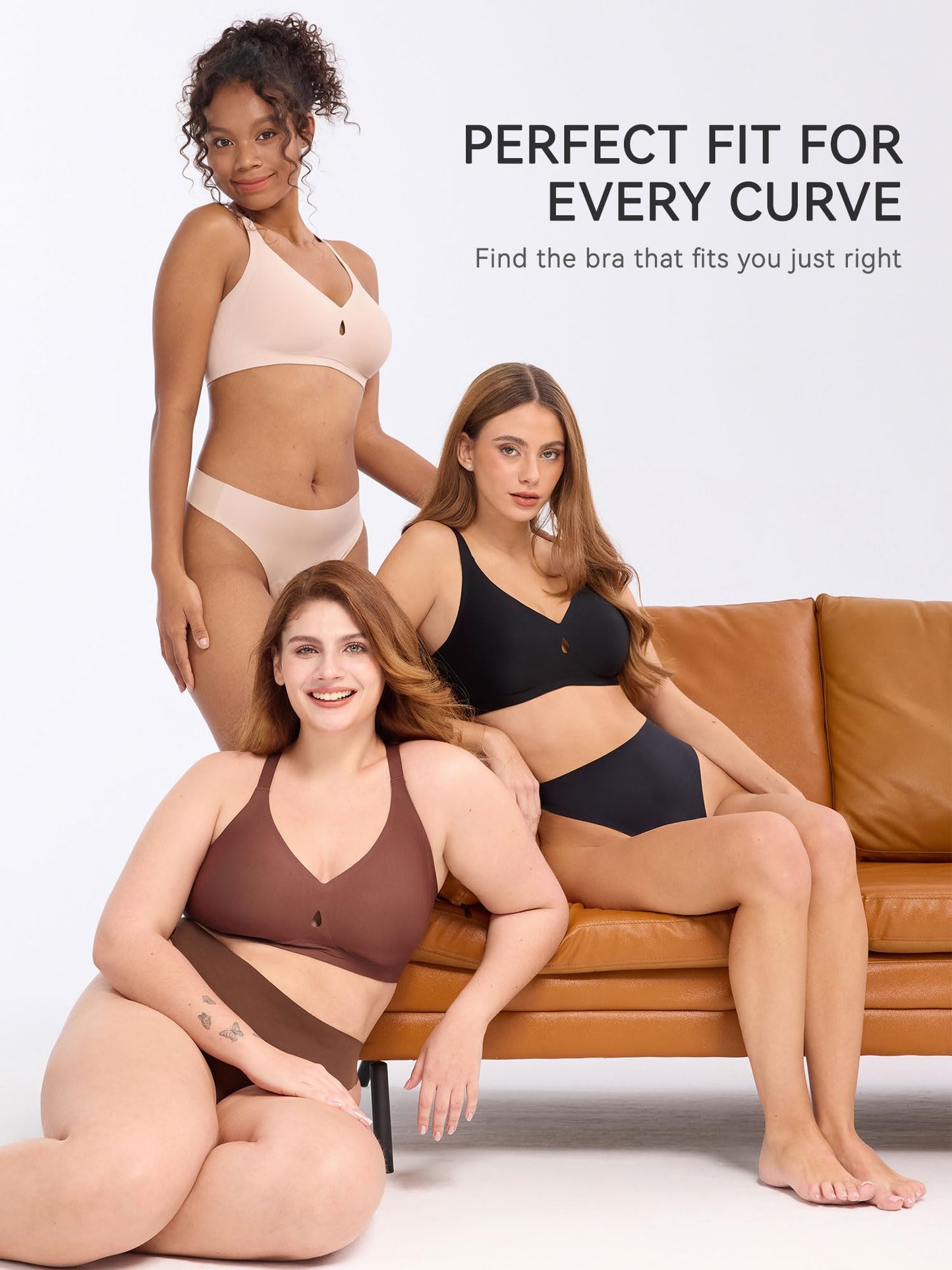 LUCKMEEY Bras for Women No Underwire Wireless Bras - Seamless Push Up Full Coverage Bralettes Comfortable Everyday Bra