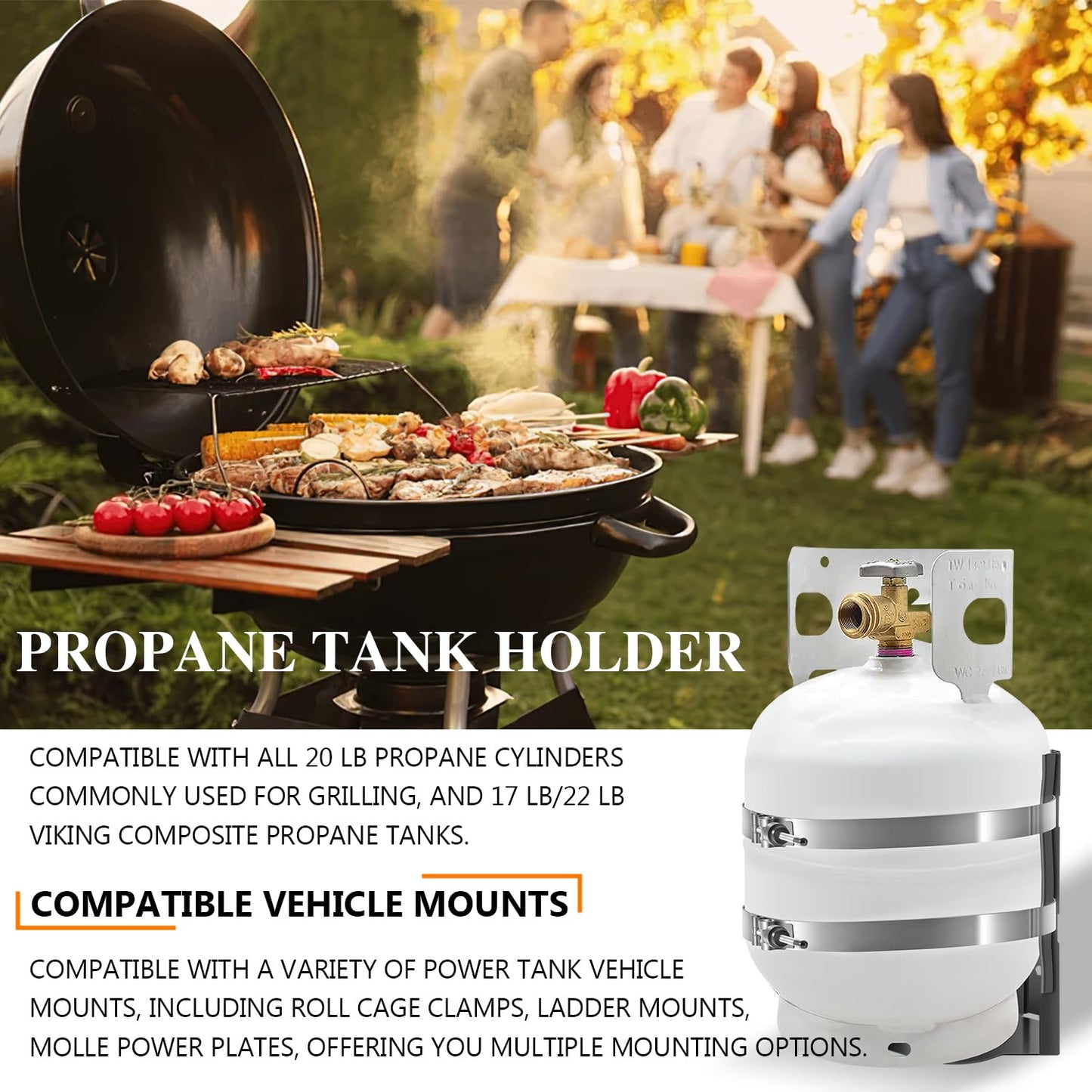 besttruck 20 lb Heavy-Duty BBQ Propane Tank Holder Fit for 12-Inch 17lb 20lb 22lb BBQ Gas Tanks, for Vehicle, Truck Bed, Trailer, Car, RV, Boat Replace BKT-2290