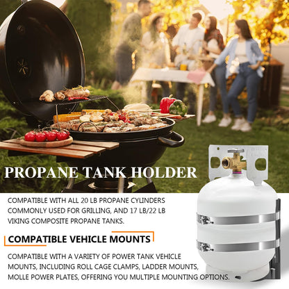 besttruck 20 lb Heavy-Duty BBQ Propane Tank Holder Fit for 12-Inch 17lb 20lb 22lb BBQ Gas Tanks, for Vehicle, Truck Bed, Trailer, Car, RV, Boat Replace BKT-2290