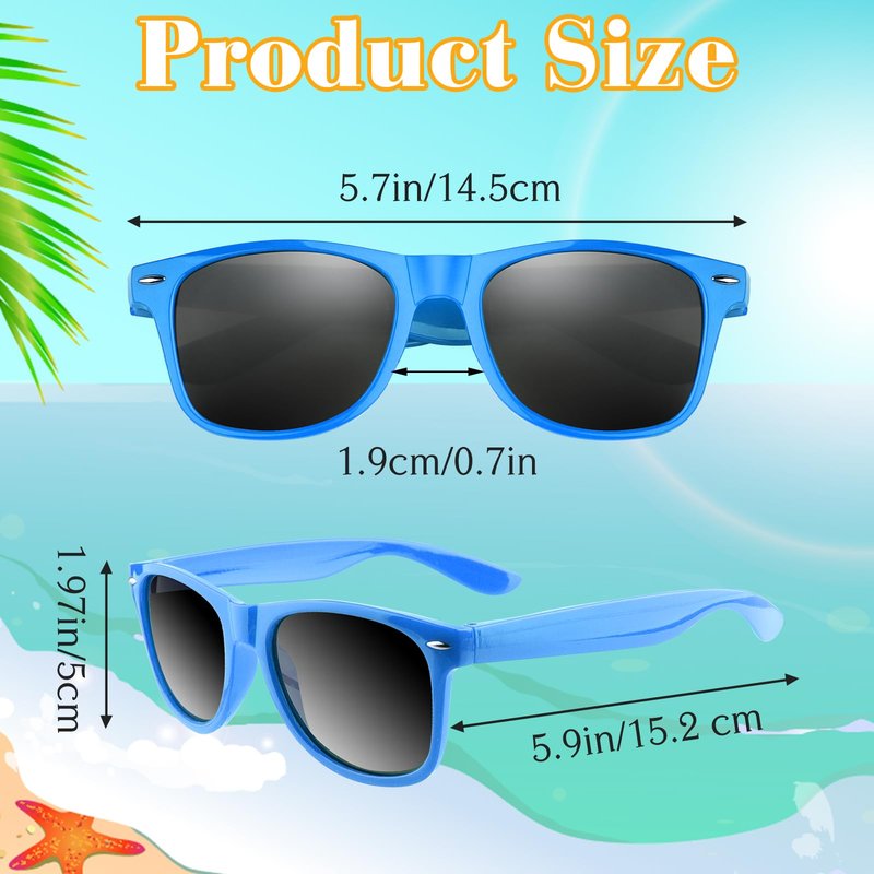 ASTARON 64 Pieces Sunglasses Bulk Neon Party Favors Goody Bag Fillers for Beach Wedding Party Pool Party Supplies, 8 Colors
