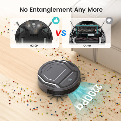 Lefant M210 Pro Robot Vacuum, Slim & Quiet, 3 Adjustable Suction Levels, 120 Min Runtime, Freemove 3.0, WiFi/App/Alexa, 6 Modes for Pet Hair, Hard Floors & Low Carpets, Self-Charging, Gray