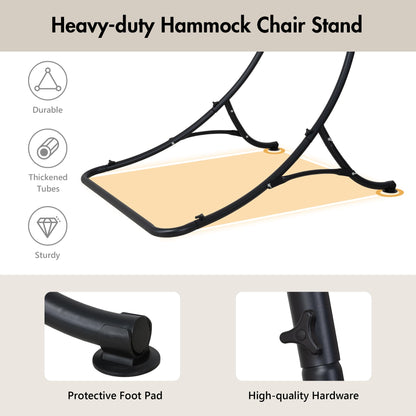 ANOW Heavy Duty Hammock Chair Swing Stand Only, Hanging Chair Stand for Outside, Max 400 Lbs, Black