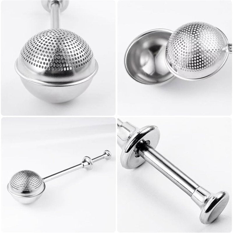 Powdered Sugar Shaker Duster Mini Sifter Flour Duster For Bread Baking With 18/8 304 Stainless Steel Spring Operated Handle For Sugar Flour And Spices