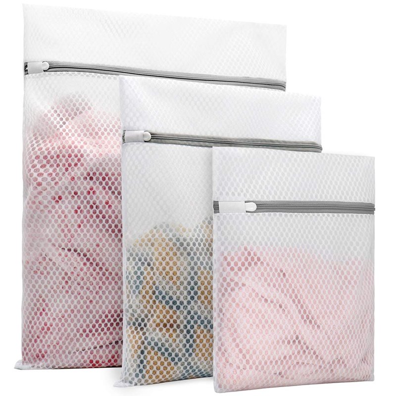 Muchfun 3Pcs Durable Honeycomb Mesh Laundry Bags for Delicates (1Large, 1Medium, 1Small)