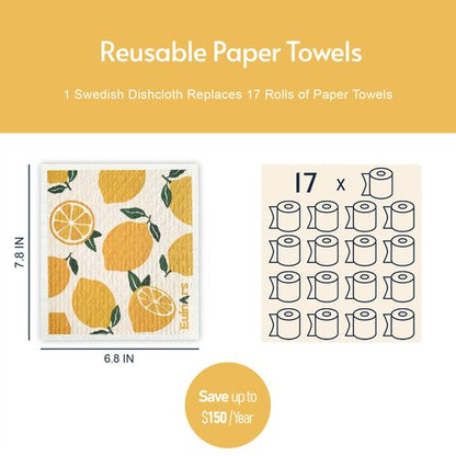 Eulnars Swedish Dishcloths for Kitchen, 10 Pack Reusable Paper Towels Washable, Soft Dish Towels for Kitchen, Super Absorbent Dish Cloths for Washing Dishes, Housewarming Gifts