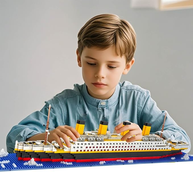 Titanic Ship Model Building Blocks Set – 1860pcs Micro Mini Blocks for Ages 14+ Advanced DIY Display Model for Adults &amp Teens