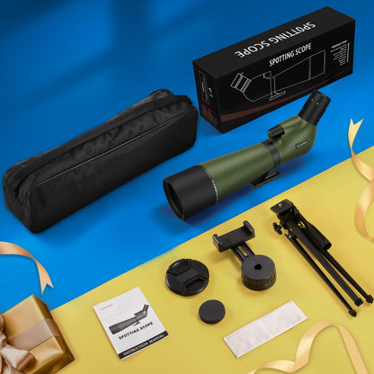 LULOLO 30-90x92 UHD Spotting Scope with Tripod Carrying Bag & Upgraded Phone Adapter - Super Bright BAK4 Prism Waterproof Spotting Scopes for Target Shooting, Hunting, Bird Watching