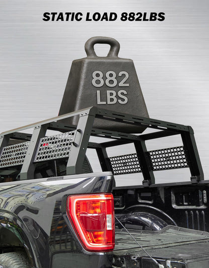 JOYTUTUS Full Size Truck Bed Rack, Overland Bed Racks for Trucks Compatible with F150 F250 F350 Silverado Sierra Ram, 18.8 Inch High Truck Bed Rack for Roof Top Tent, with Wider Molle Panel