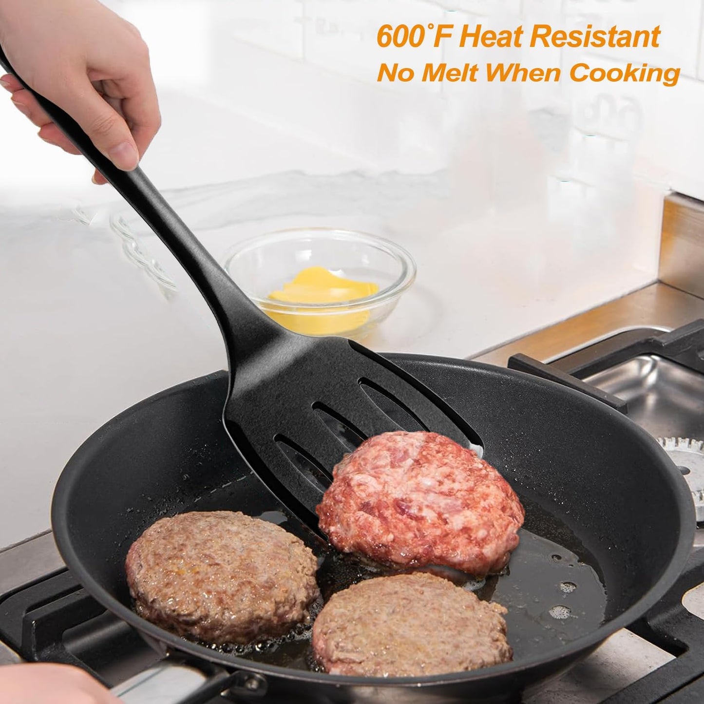Skiennix Silicone Cooking Utensils Set - Heat Resistant Non-Stick Spatulas & Spoons | BPA-Free Kitchen Tools