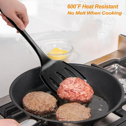 Skiennix Silicone Cooking Utensils Set - Heat Resistant Non-Stick Spatulas & Spoons | BPA-Free Kitchen Tools
