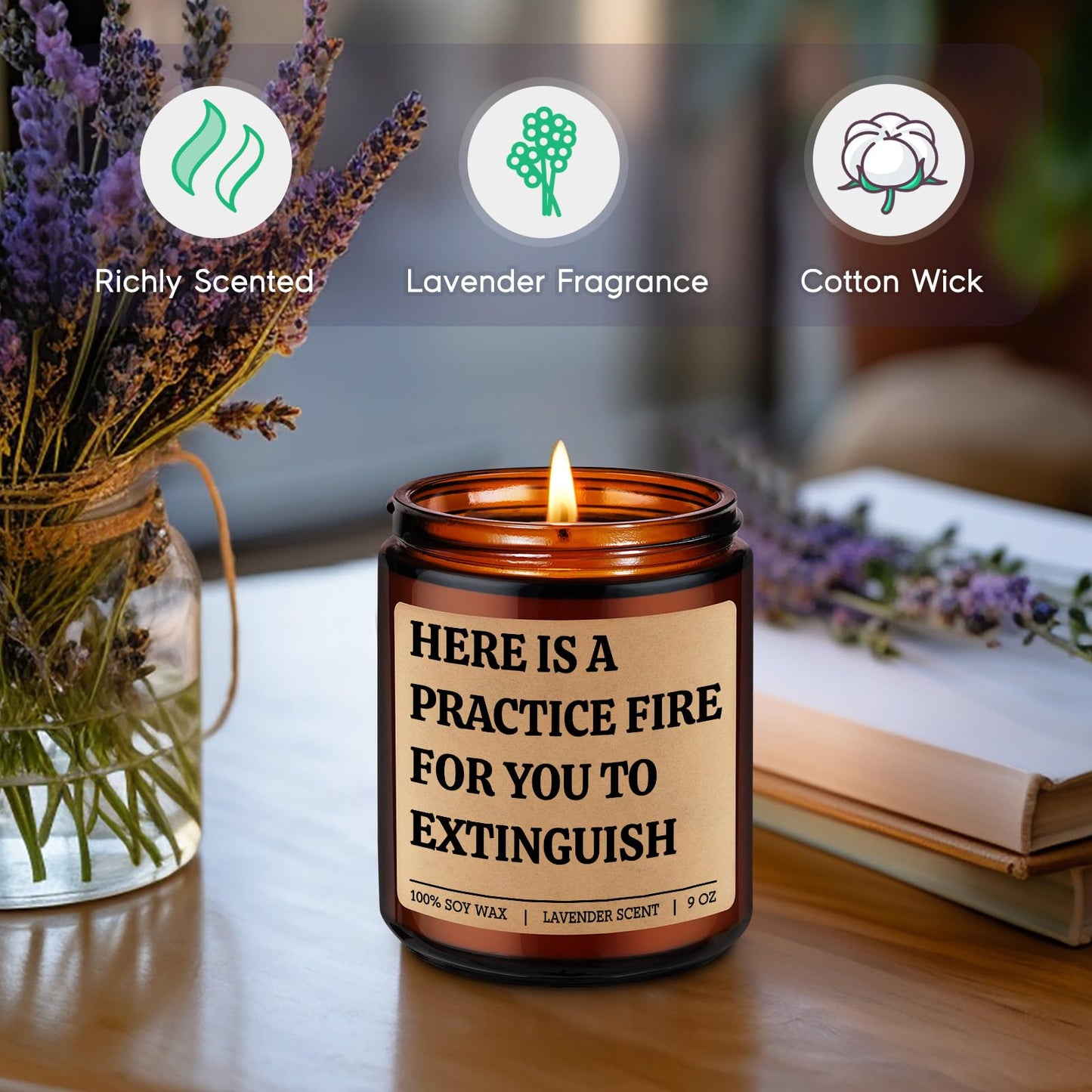 GSPY Scented Candle, Firefighter Gifts for Men, Women - Fire Fighter, Fireman Gifts for Him - Funny Firefighter Graduation, Fathers Day, Birthday Ideas for Boy, Dad, Boyfriend - Fire Fighter Accessory