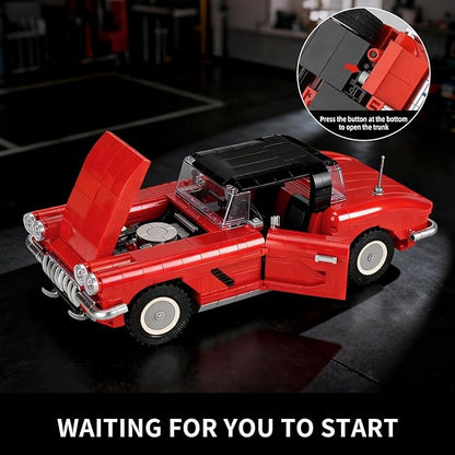 Car Model Building Set Compatible with Lego Car 1285 PCS Removable Roof Design Steering Linkage System Creative Building Toy Halloween Decoration for Teens &amp Adults 14+