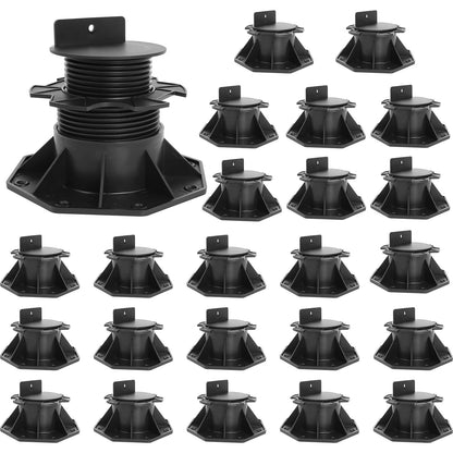 24Pack Adjustable Deck Support Pedestal, Deck Foundation Support Base for Floating Deck Platform, Deck Blocks Adjustable Deck Plastic Supports Pedestal Paver 2-3/8" to 5-1/2" by MCCKLE