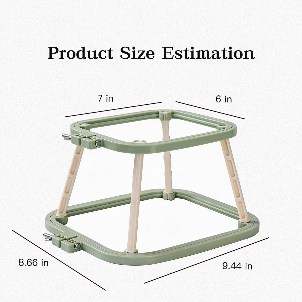 Multi-Functional Double Embroidery Stand, Portable Embroidery Stand for Cross Stitch, Needlework & Quilting, Suitable for Tabletop or Lap Use, Green