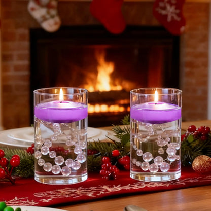 3 inch Purple Floating Candles 8-9 Hours Floating Candle for Centerpieces 30 Packs Unscented Floating Candles 3” Water Candles for Cylinder Vases, Pool, Wedding