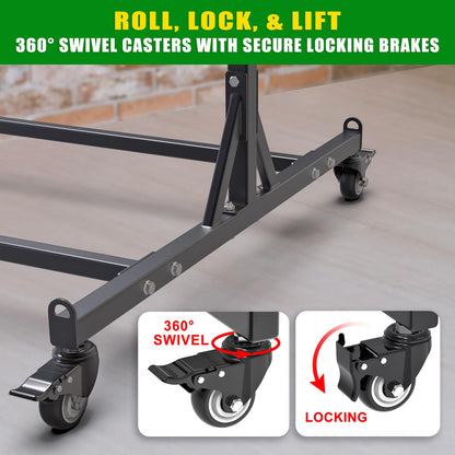 Dolibest Heavy Duty Folding Chair Cart, Folding Chair Rack & 4 Locking Swivel Wheels 48 Chairs/ 24 Chairs +12 Tables, Folding Chair Storage Dolly for Event, Church, Garage, Capacity Up to 1,000 lbs