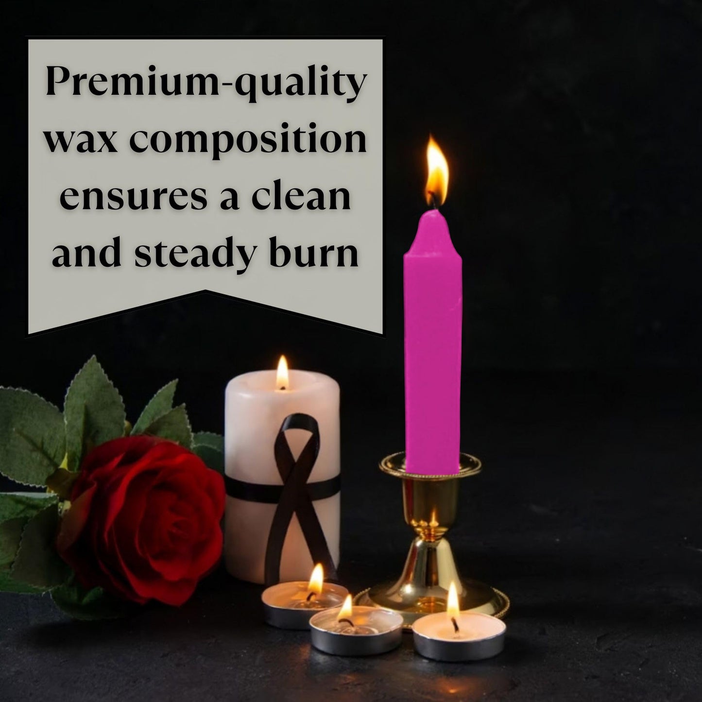 Vrinda® Set of 20-4" Mini Chime Ritual Spell Unscented Taper Candles – Ideal for Chime/Altar/Spell Work (Pink)