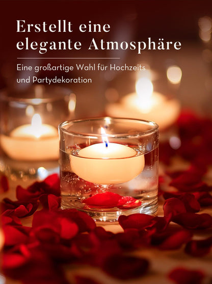 Ashlux White Floating Candles 2 inch, 24 Pack Floating Candles 5-6 Hours Long Burning, Unscented Floating Candle for Centerpieces, Wedding, Christmas Lights, Romantic Night for Her/Him Set