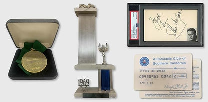 2025 Steve McQueen Keepsake Premiere Edition: 1 Encased Relic and a 5 Card Pack Featuring Authentic Movie Props Cut Signatures Gem Relics