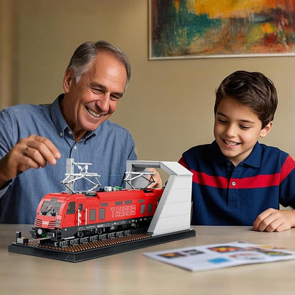 Reobrix City Train Set with BaseMOC Classic Car Building Block KitRetro Taurus Electric Train 66020Model for Adult Truck LoversGifts Home Décor1939 PCS