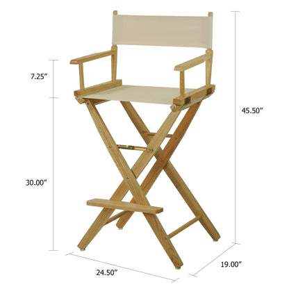 American Trails Extra-Wide Premium 30" Director's Chair Natural Frame with Natural Canvas, Bar Height