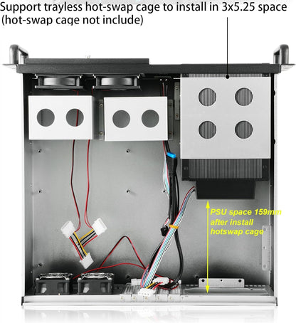 RackChoice 3u Rackmount Server Chassis MATX/Mini-ITX 3x5.25 Support ATX PSU with Either top/Bottom or Side Cooling and SFX PSU (Need to use The ATX to SFX braccket in Screw Box)