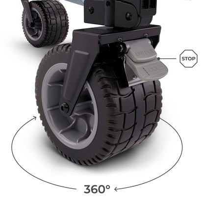 Kinderkraft ROLLSTER, Foldable Wagon, 220 lbs Load Capacity, 34 Gallon Capacity, Sturdy Steel Frame, Oxford 600D Fabric, Large All-Terrain Wheels, Telescopic Handle, Compact, Easy to Transport, Black
