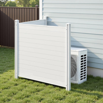 VEVOR Outdoor Privacy Screens, 50" W x 50" H Air Conditioner Fence, Pool Equipment Enclosure, Horizontal Vinyl Privacy Fence, Perfect to Enclose Trash Can and A/C Units (2-Panel)