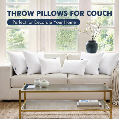 MIULEE Throw Pillow Inserts - 100% Virgin Fiber Filling, Pack of 2 | 16x24 Inch for Bed & Couch