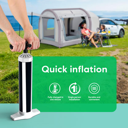 Inflatable SUV Tent for Camping, Large Quick Setup Blow Up Glamping Tents, 6-Person Tent with Detachable Car Attachment, Van Tents with Storage Bag &Projection Screen, Waterproof SUV Awning for Travel