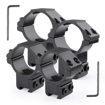 JINSE Green.L 30mm Scope Mount Set of 4, 2 High & 2 Medium Scope Mounts for 11mm Dovetail Rail, Secure Mounting for Rifle Scopes