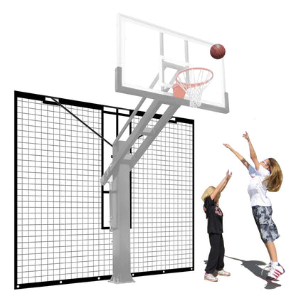 MegaNets Heavy Duty Basketball Return Net 12FT X 10FT, UV-Resistant Yard Guard Backstop Net Basketball Return & Defensive Net System, Ball Net Catcher Suit for Square Poles