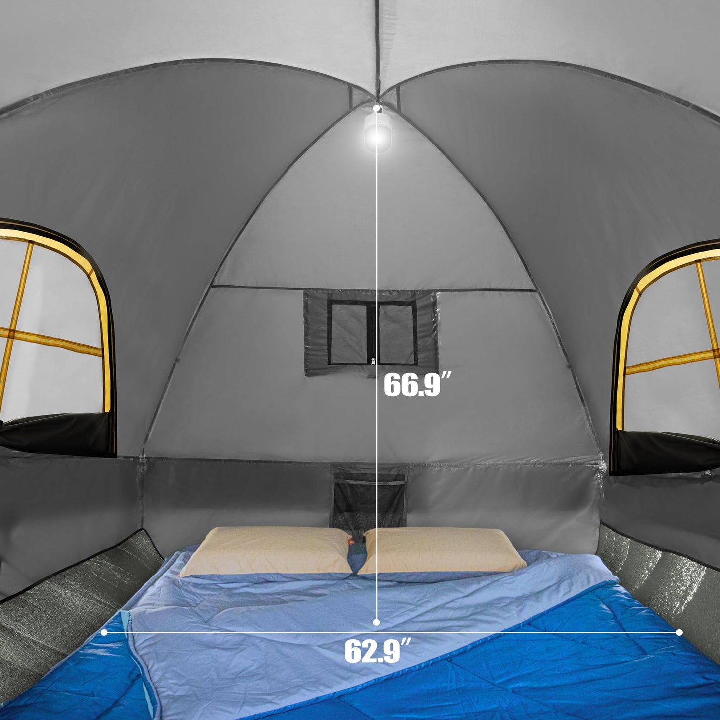GoHimal Pickup Truck Tent, Waterproof PU2000mm Double Layer for 6.5 FT Truck Bed, Portable Bed Tent for Camping, Gray