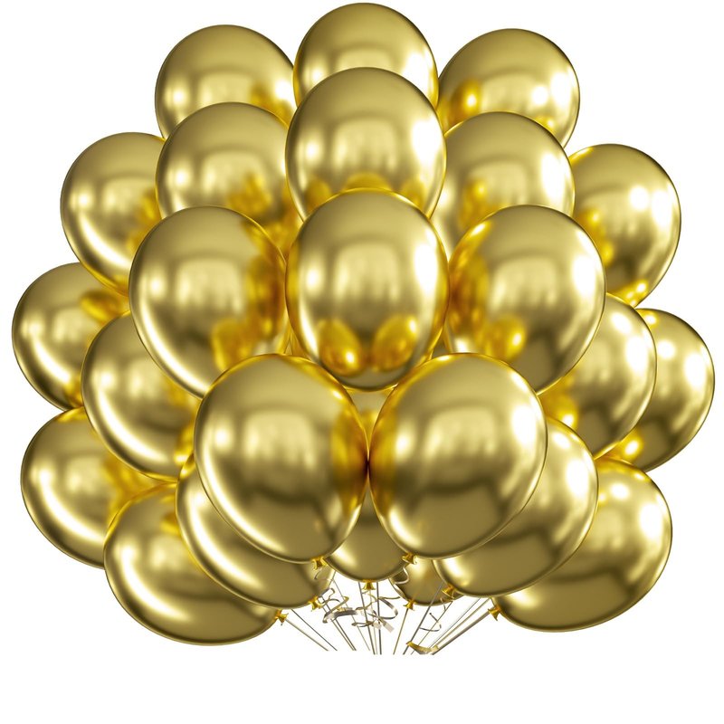 MEBAY Gold Balloons 12 inch 100 pcs Chrome Metallic Latex Birthday Balloons Shiny Balloons Party Decoration Graduation Halloween Wedding Birthday Baby Shower Christmas Party