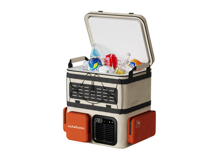 outohome Portable Backpack Car Refrigerator, DC 12V Electric Fridge and Freezer,Electric Cooler,AC 110V 19QT/18L Compressor Cooler, Quick Freeze -4~68℉ for Truck,Van,RV,Camping and Outdoor Travel Use